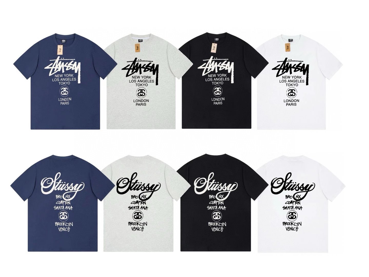 Stussy T-shirt Top Version Short Sleeve T T-shirt American Fashion Brand Modern Graffiti Cursive Script Printed Male and Female Couples Wear Loose