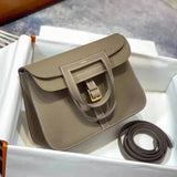 Hermes women's bag Top version 【Handmade Imported Fabric Beeswax Thread】H Home halzan22cm25cm Horseshoe Bag Shoulder Bag Multi-Functional One Bag Multi-Purpose Messenger Bag Handbag Fashion Casual Famaous Brand Women's Bag