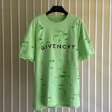 Givenchy T-shirt Top Version Counter Same Collection1Cotton Short Sleeve T T-shirt Men's and Women's Loose Bottoming Shirt2024New Summer