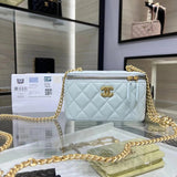 Chanel Women's Bag Top version 【**Original Sheepskin】23s Spring and Summer New Camellia Adjustable Buckle Small Box Bag C Best-Selling Camellia mini Box Bag Cosmetic Bag Inner Mirror Makeup New Small Waste Bag mini Bag Long Box Bag Home Camellia Bag Women