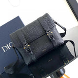 Dior Men's Bag Top version 24New Surrogate Shopping Grade Original Leather Synchronous Packaging HittheRoad Messenger Bag Adjustable Shoulder Strap Flap Design Can Put down Two Mobile Phones and a Tablet Computer Flap Bag Men Messenger Bag Men's Messenger