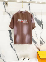Balenciaga T-shirt Front and Back Wave Cola Letter Embroidery logo round Neck Short Sleeve25ss New pure cotton T Unisex T-Shirt OS Loose Fit Base Shirt Top Half Sleeve T-Shirt
