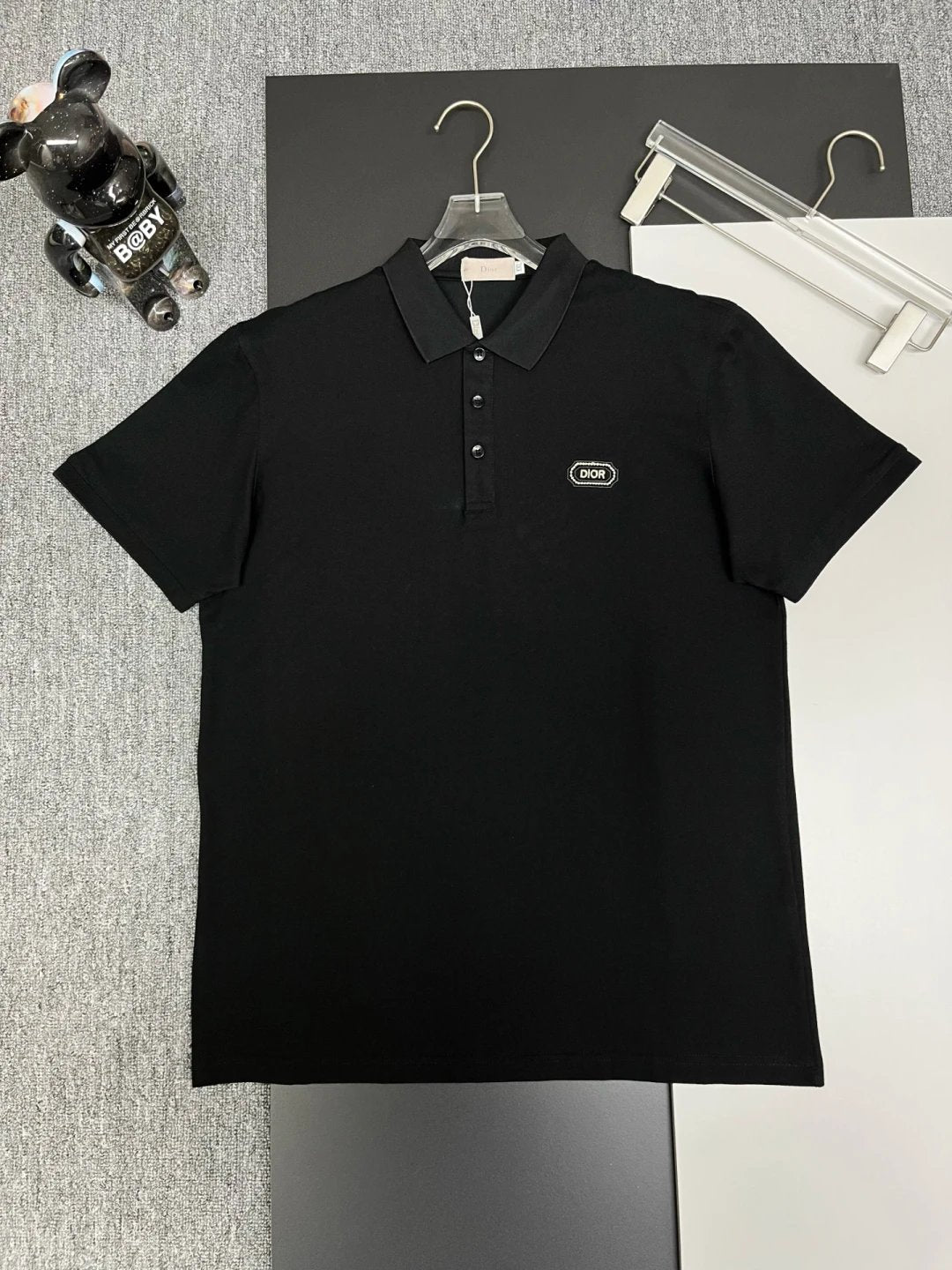 Dior T-shirt Chest Brand Embroidery logoPOLO Shirt Lapel Short Sleeve25ss New Unisex Summer Short Sleeve OS Loose T Business Half Sleeve Shirt Plus Size T-Shirt