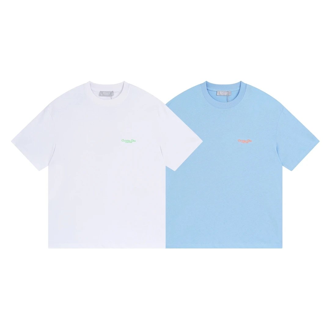 Dior T-shirt 25ss New Pure Cotton Unisex Style T T-shirt OS Loose Fit Base Shirt Top Half Sleeve T-Shirt