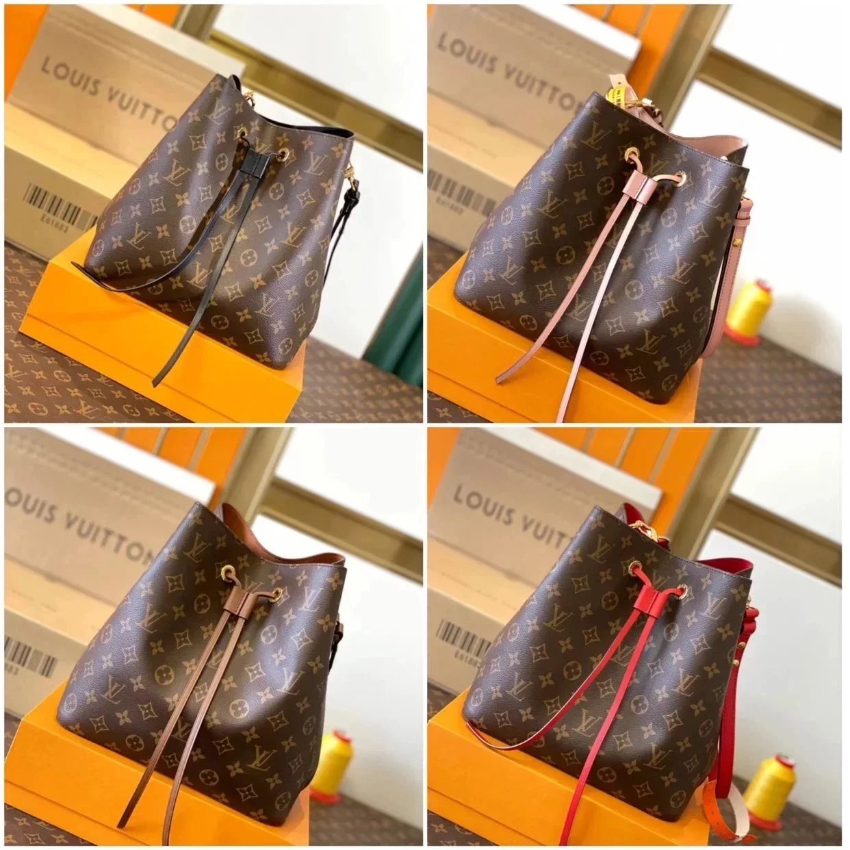 Louis Vuitton LV Women's Bag Top version Caramel Brown Bucket Bag Shoulder Crossbady Handbag Bucket Bag Bucket Bag