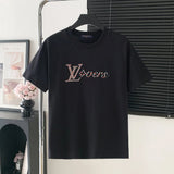 Louis Vuitton LV T-shirt Chest logo Embroidered Letter Crew Neck Short Sleeve25ss New Pure Cotton Unisex Style T T-shirt OS Loose Fit Base Shirt Top Half Sleeve T-Shirt