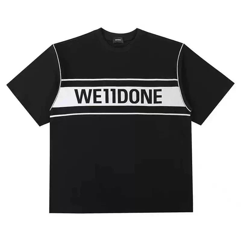 We11done T-shirt Top Version Special-Interest Fashion Brand3M Reflective Short Sleeve Letter Printing T T-shirt Men's and Women's Same Style Top Loose Half Sleeve Fashion