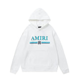 Amiri Hoodie 2024Autumn and Winter New Logo Badge Letter Print Pattern Hooded Sweater for Men and Women