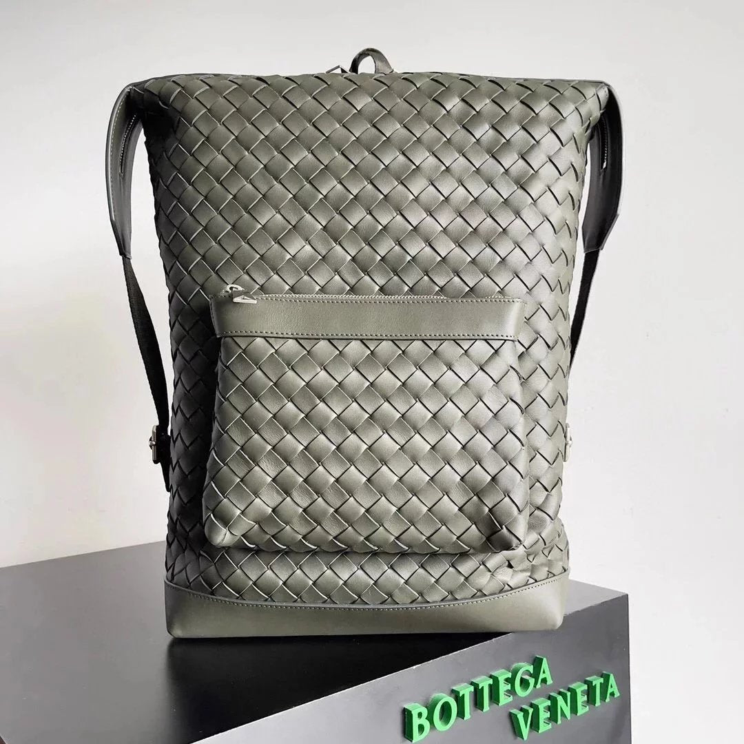 Bottega Veneta Men's Bag Top version 【Original Surrogate Shopping Edition】New Woven Backpack Baby Dish Home New Men's Backpack Hiking Backpack b Imported Sheepskin Two-in-One Detachable Backpack Mother Bag Men's Backpack Travel Bag