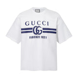 Gucci T-shirt 1921Series Front Print logo round Neck Short Sleeve25ss New Pure Cotton Unisex Style T T-shirt OS Loose Fit Base Shirt Short Sleeve Top T-Shirt