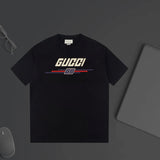 Gucci T-shirt Double-breasted G Letter Printing logo round Neck Short Sleeve25ss New Pure Cotton Unisex Style T T-shirt OS Loose Fit Base Shirt Top Half Sleeve T-Shirt