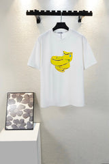 LOEWE T-shirt Chest Snake Head Pattern Print logo round Neck Short Sleeve25ss New Pure Cotton Unisex Style T T-shirt OS Loose Fit Base Shirt Top Half Sleeve T-Shirt