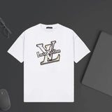 Louis Vuitton LV T-shirt Chest Artistic Letter Print logo round Neck Short Sleeve25ss New pure cotton T Unisex T-Shirt OS Loose Fit Base Shirt Top Half Sleeve T-Shirt