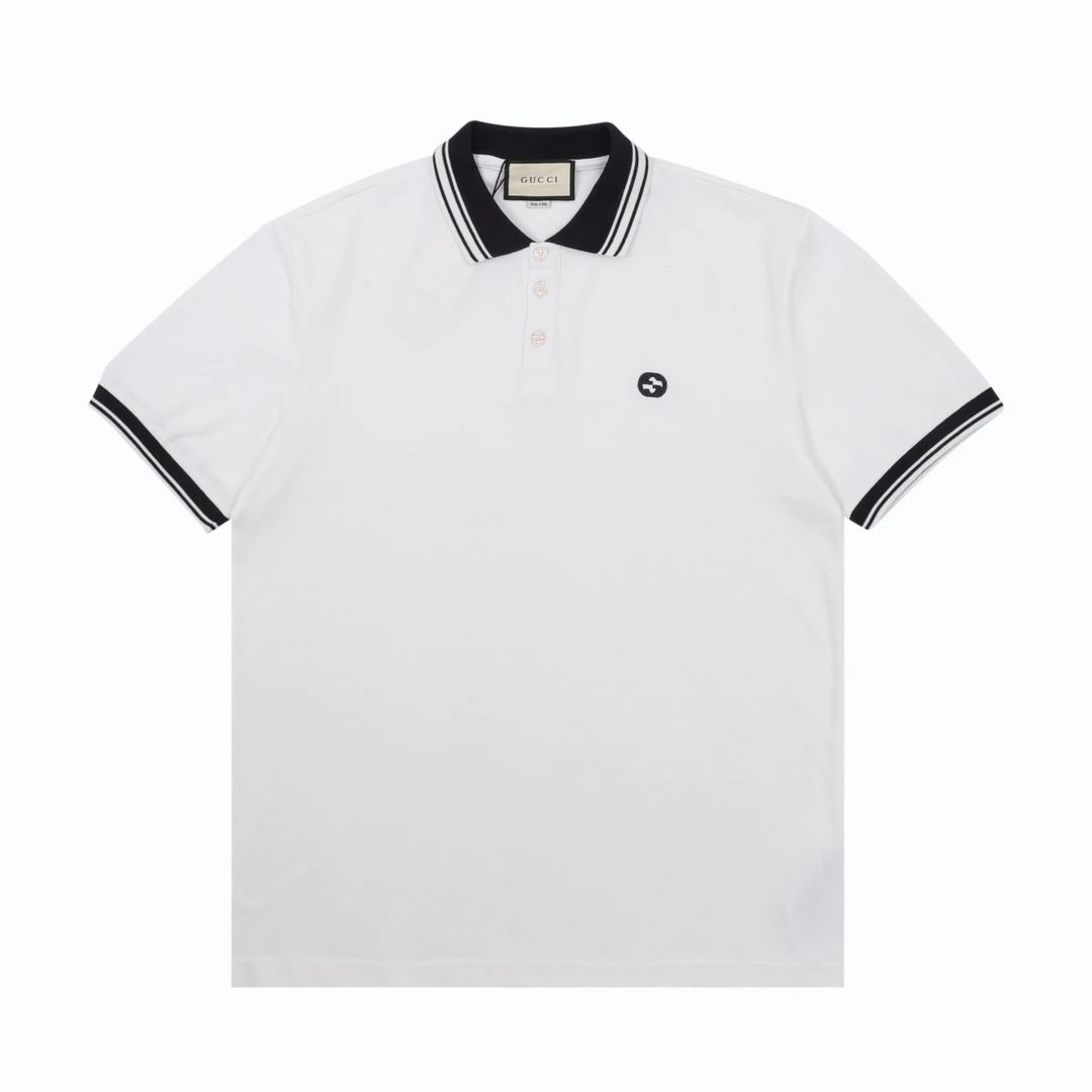 Gucci T-shirt Double-breasted G Letters logo Embroidery POLO Shirt Lapel Short Sleeve25ss New Unisex Summer Short Sleeve OS Loose T Business Half Sleeve Shirt Plus Size T-Shirt