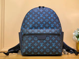 Louis Vuitton LV Backpack Top version 【Level】Original Black Presbyopic Discovery Embossed Backpack Travel Bag M46553Black M46557Gray Men's Backpack Hiking Backpack New Backpack