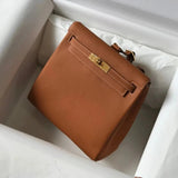 Hermes men's bag Top version 【Handmade】Herme Emma Classic Women's KellyAdo Backpack togo Leather Hand-Stitched Kelly Small Backpack22cm Shoulder Messenger Bag Portable Women's Bag Backpack Schoolbag