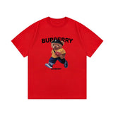Burberry T-shirt Chest Bear Letter Print logo round Neck Short Sleeve25ss New Pure Cotton Unisex Style T T-shirt OS Loose Fit Base Shirt Top Half Sleeve T-Shirt