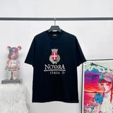 Balenciaga T-shirt Wheat Crown LOGO Color Gradient Print Crew Neck Short Sleeve25ss New Pure Cotton Unisex Style T T-shirt OS Loose Fit Base Shirt Top Half Sleeve T-Shirt