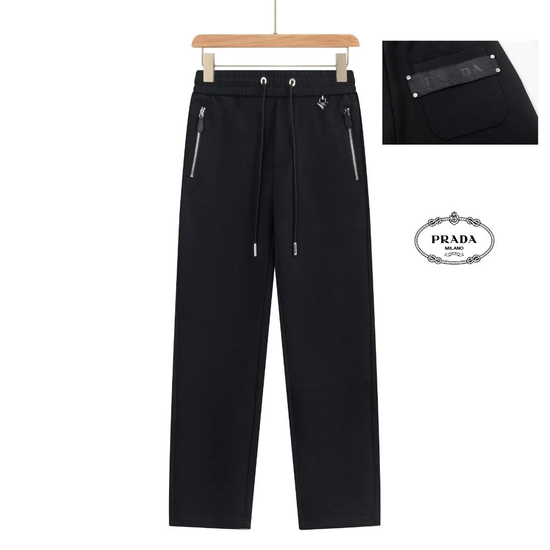 PRADA Sweatpants Back Pocket Letter Patch logo Straight-leg Sweatpants Unisex25ss Spring Summer New Loose Fit Versatile Plus Size Casual Pants