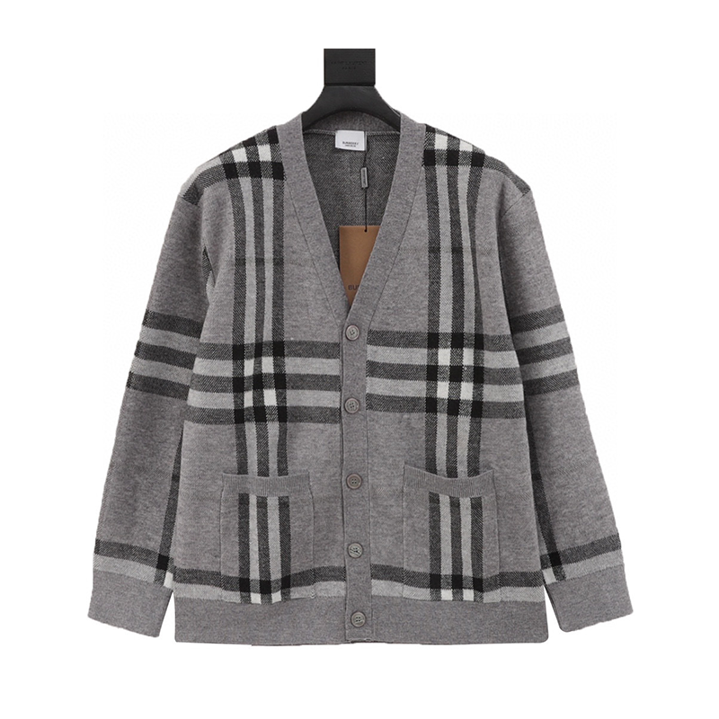 Burberry Sweater Classic Plaid Cardigan Sweater for Men and Women