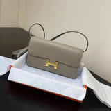 Hermes women's bag Top version New Kangkang Women's Bag epsom Leather Palm Print ConstanceToGoWoc Shoulder Crossbody Handbag Clutch Long Long Purse Wallet Dinner Bag