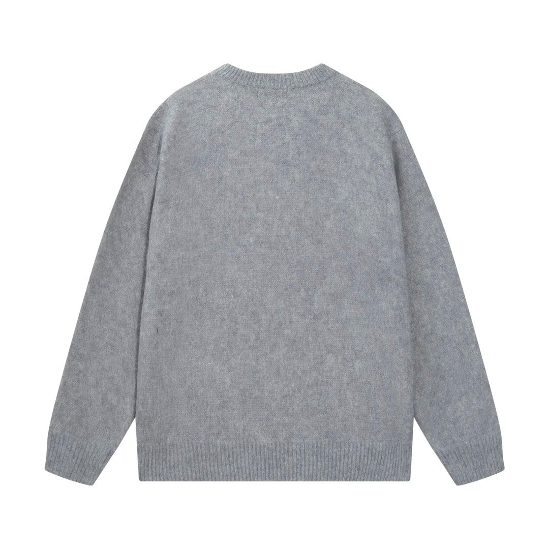 Amiri Sweater Large logo Mohair Sweater Loose All-Matching Pullover round Neck Sweater os Unisex Sweater Inner Layer24ss Autumn and Winter New Products