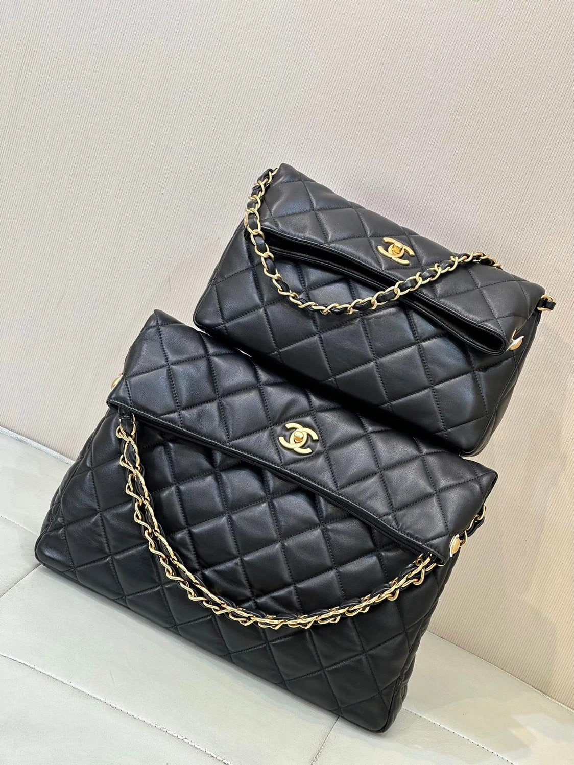 Chanel Women's Bag Top version 【Stunt Ceiling】Home24p New LargeHobo Handbag Folding Hippie Bag Multifunctional Women Bag Shoulder Bag Handbag Folding Handbag Underarm Bag Hippie hobo Bag