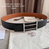 Hermes Belt Top version Exclusive Mobile Phone Real Shot High Quality Double-Sided Imported First Layer Cowhide Men's Belt Double-Sided Available h Home Belt Fashion All-Match Clothes Accessories Width3.8cm