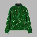 Louis Vuitton LV Jackets Pharrell x Fendi Collaboration Green Shearling Teddy Jacket Unisex Autumn Winter New Sports Casual Loose Fit Versatile