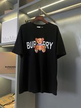 Burberry T-shirt Chest Old Flower Bear Logo Print logo round Neck Short Sleeve25ss New pure cotton T Unisex T-Shirt OS Drop Shoulder Loose Fit Base Shirt Top T-Shirt Short Sleeve