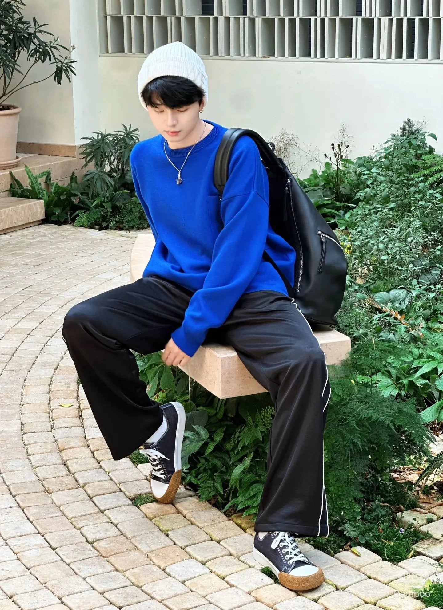 LOEWE Sweater Pocket Jacquard Logo Round Neck Pullover Knit Sweater Casual Loose Versatile Thickened Warm Inner Layer Top os Unisex Style24ss Autumn and Winter New Products