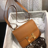 Hermes women's bag Top version 【H Handmade Custom】Stewardess Bag Constance Bag constance Silver Buckle Gold Buckle EP Women's Leather Crossbody Shoulder Bag2424