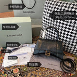 Balenciaga Bag Top version 【Level Surrogate Shopping】Hourglass Bag ahourglass Hourglass Bag Crocodile Leather Litchi Grain Cowhide XS No. S Women's Crossbody Bag