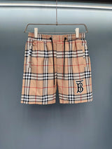 Burberry Shorts Full-body Plaid Pattern Matching TB Letter Printing logo Beach Shorts25ss New Men's and Women's Casual Trendy Brand Five-Point Shorts os Loose Quick-Dry Large Shorts5Pants
