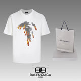 Balenciaga T-shirt Chest Letter Pattern Print logo round Neck Short Sleeve25ss New Pure Cotton Unisex Style T T-shirt OS Loose Fit Base Shirt Half Sleeve T-Shirt Top Half Sleeve