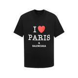 Balenciaga T-shirt New Style Qixi Festival Heart-shaped Collaboration logo round Neck Short Sleeve25ss New pure cotton T Unisex T-Shirt OS Loose Fit Base Shirt Top T-Shirt Short Sleeve