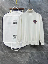 Gucci Sweater Heart-shaped Snake logo Turtleneck Sweater Coat Unisex Outerwear Long Sleeve Soft Lazy Style OS Loose fit