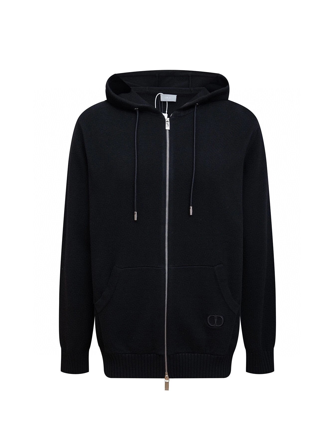 Dior Sweater Classic Embroidered Wool Blend Zipper Hooded Sweater Jacket Unisex Autumn Winter New Sports Casual Loose Fit Versatile