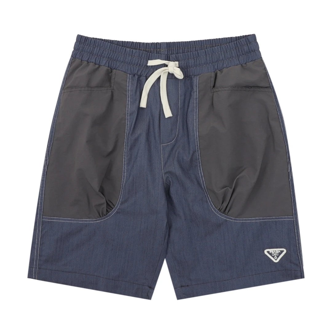 PRADA Shorts Predecessor Triangle Mark logo Five-point Shorts25ss New Drawstring Casual Pants for Men and Women, Summer Style5Two-in-One Casual Sweatpants Pure Cotton Joggers