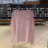 Nike Men's and Women's Spring and Autumn Sports Casual round Neck Pullover Sweater Pure Cotton Breathable Embroidered Printed Peach Heart Long Sleeve