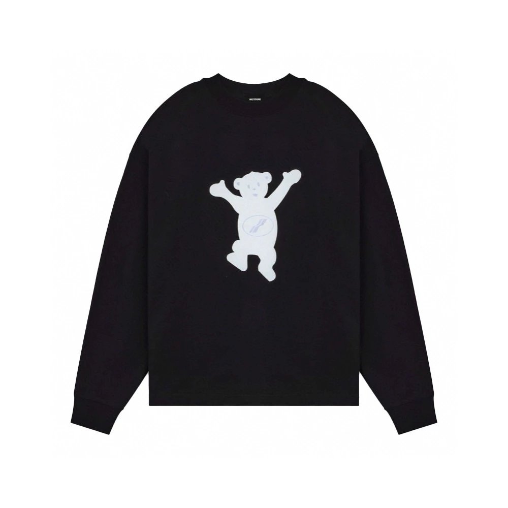 We11done Hoodie Top Version SS Flocking Bear Loose round Neck Long Sleeve T T-shirt