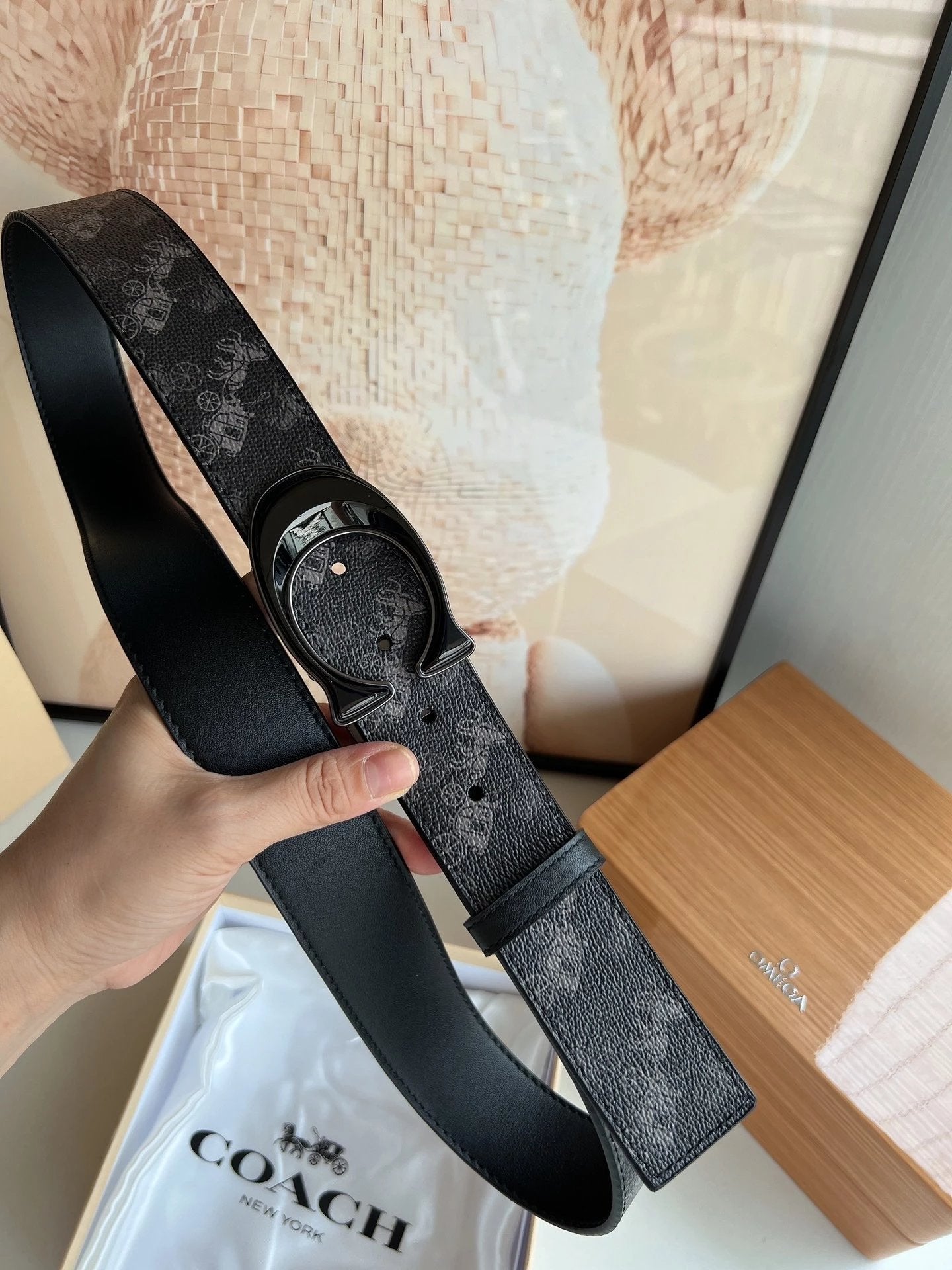 COACH Belt Top version Belt Genuine Cattlehide Leather Surface Belt Men's Pure Cowhide Belt Belt Men's Business Casual Belt Belt Men's High-End Belt