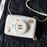 Chanel Women's Bag Top version 【Counter Version】Small24S New Spring Limited Edition Camera Bag Virginie Box Cosmetic Bag Mirror Bag24s Camera Shoulder Bag Crossbody Clutch Chain Bag Women's Bag Men's Bags Camera Box Bag As4817