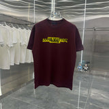 Louis Vuitton LV T-shirt Yellow tape print on the back logo round Neck Short Sleeve25ss New pure cotton T Unisex T-Shirt OS Loose Fit Base Shirt Top Half Sleeve T-Shirt