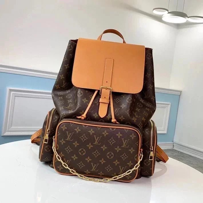 Louis Vuitton LV Backpack Top version Original Order19Autumn and Winter New Limited Edition TRIOBACKPACK Backpack Chain Men's Backpack M44658M45538