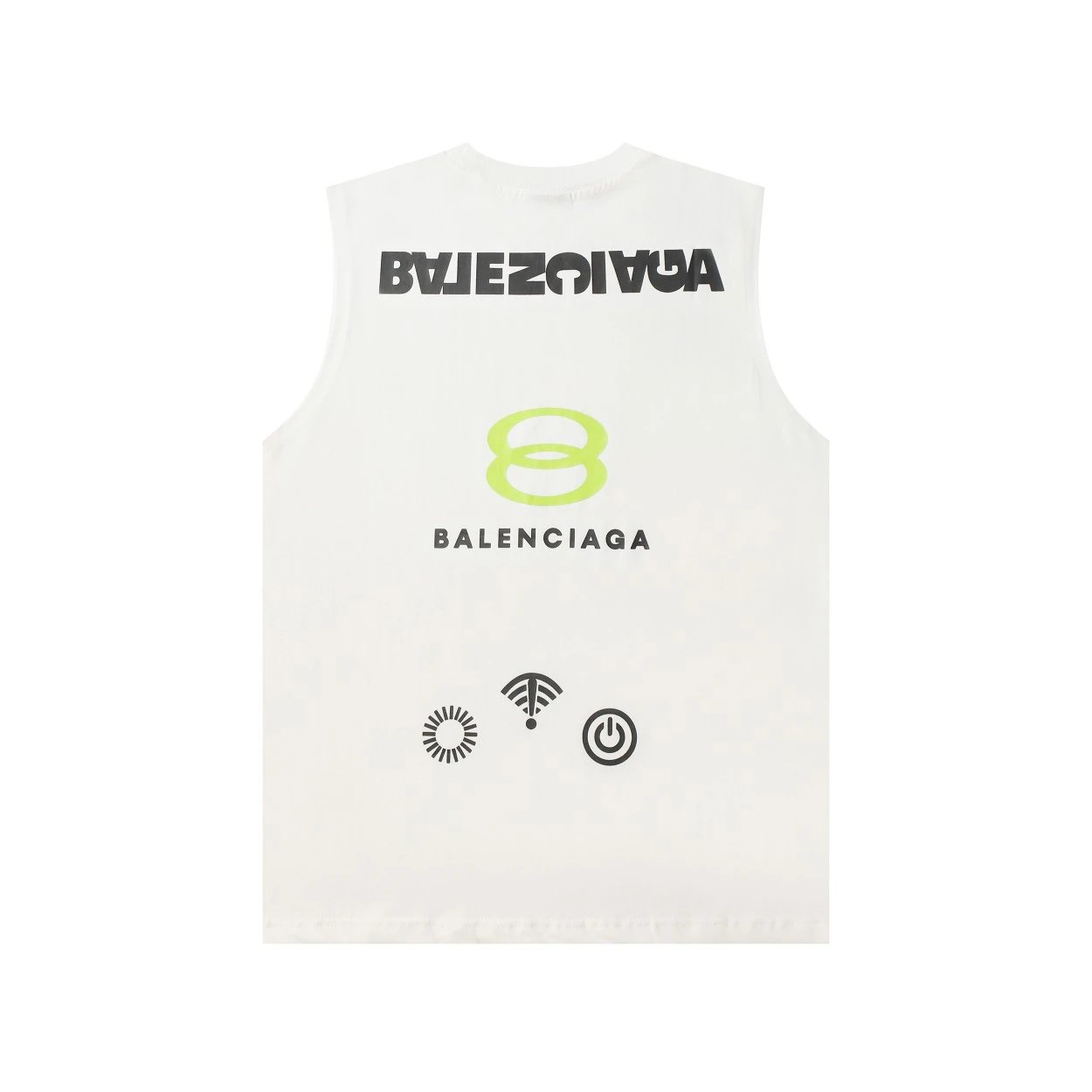 Balenciaga T-shirt Back Letter Signal Pattern Print logo Sleeveless Short Sleeve Sleeveless Vest25ss New Pure Cotton Unisex Base Shirt T T-shirt OS Loose Fit Half Sleeve T-Shirt