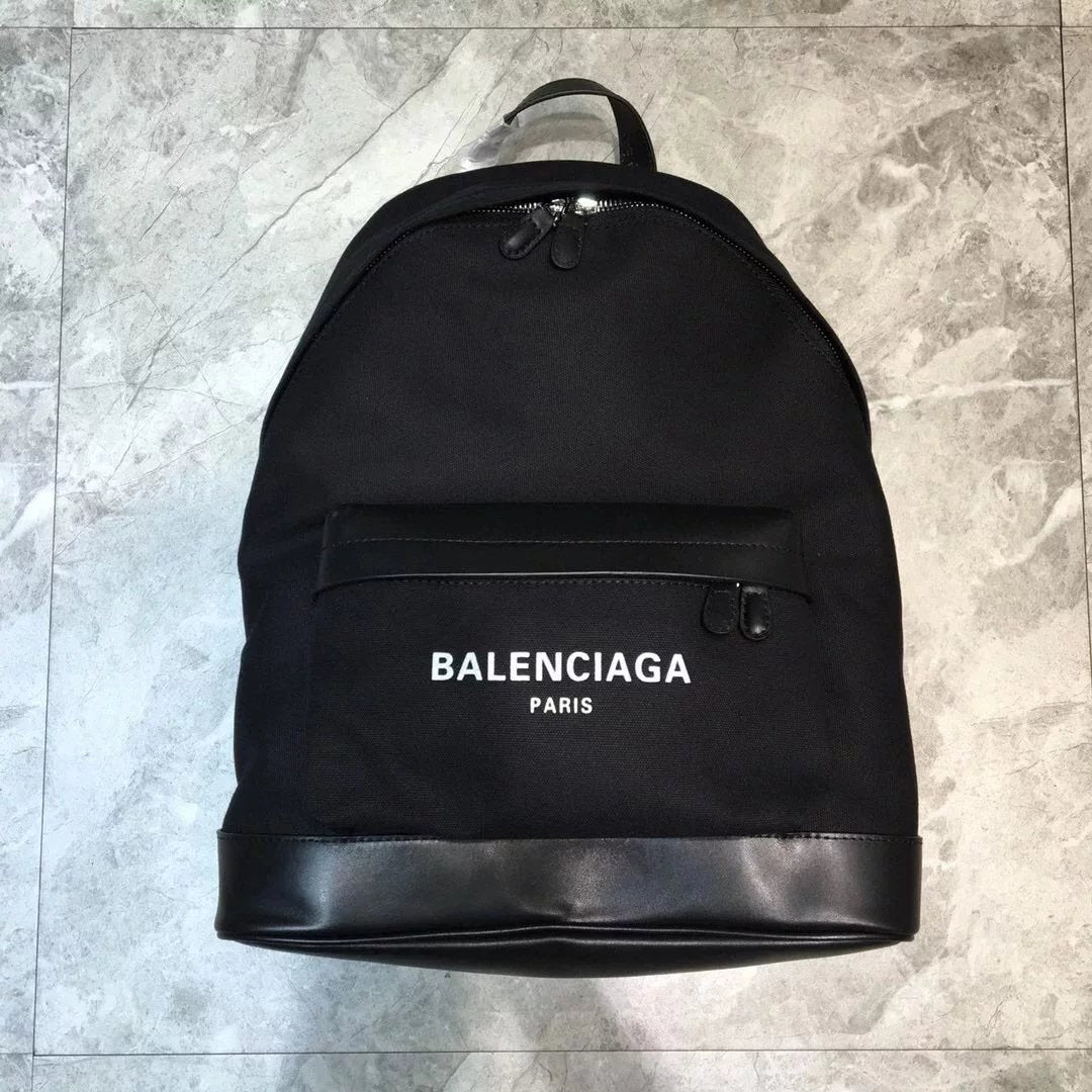 Balenciaga Bag Top version 【Treasure of Town Store】Canvas Backpack Large and Small Sizes Black and White Men's and Women's Same Couple's Backpack Schoolbag