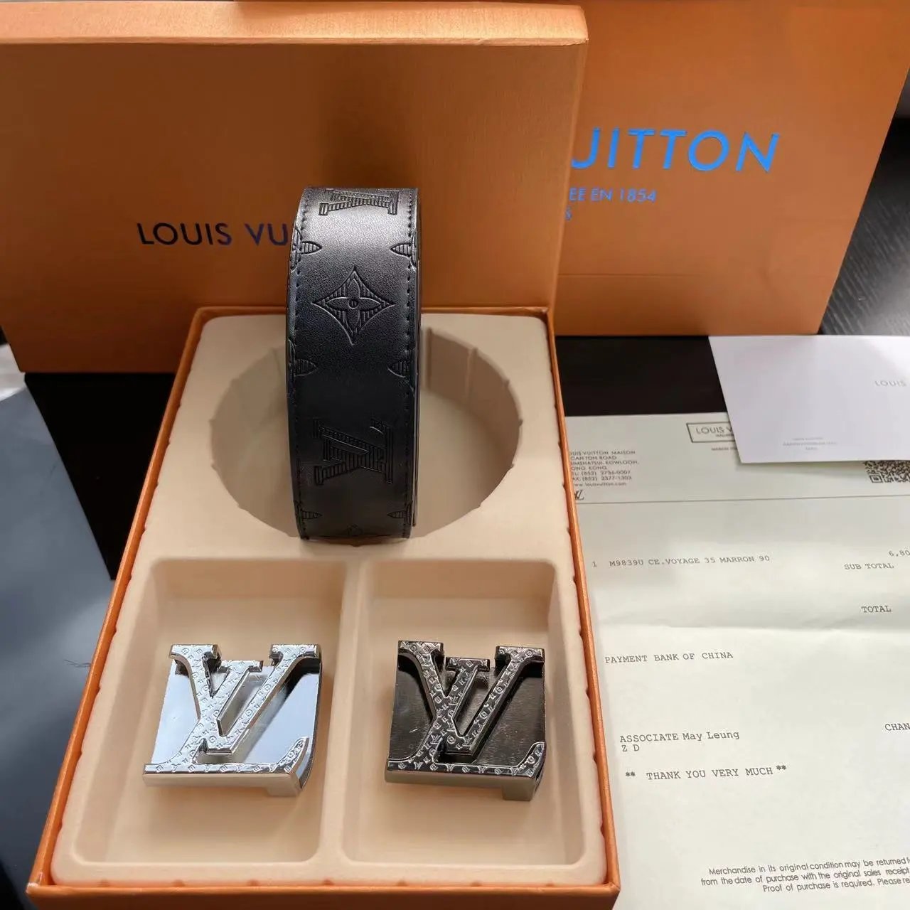 Louis Vuitton LV Belt Double Buckle Gift Box Belt