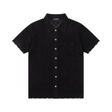 Louis Vuitton LV T-shirt Full-body Old Flower Letter Checkerboard Pattern logo Knitting POLO Shirt Lapel Short Sleeve25ss New Unisex Summer Loose Short Sleeve T Business Commuter Short Sleeve Shirt Plus Size T-Shirt