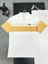 Burberry T-shirt Chest Stripe Embroidery logoPOLO Shirt Lapel Short Sleeve25ss New Unisex Summer Short Sleeve OS Loose T Business Half Sleeve Shirt Plus Size T-Shirt